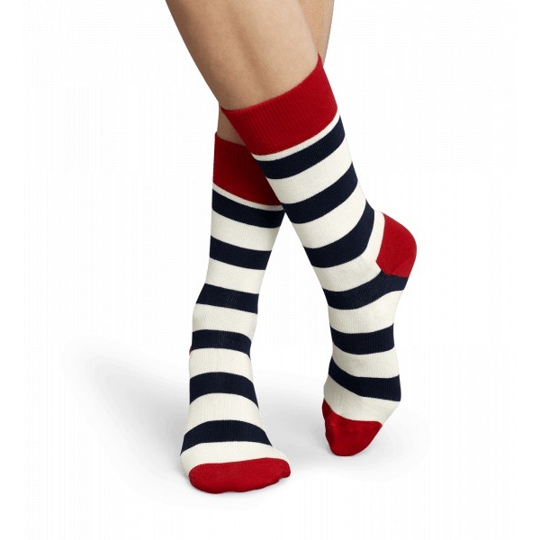 stripe socks blanc/blau