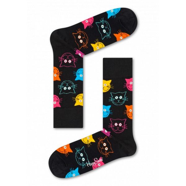 cat socks negre