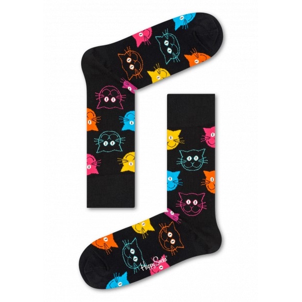 cat socks negre
