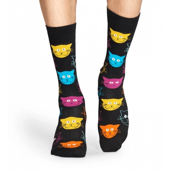 cat socks negre