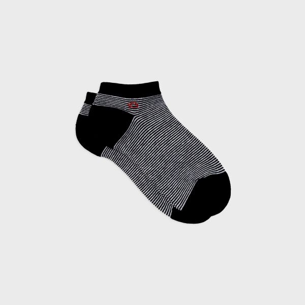 black and white stripe low socks