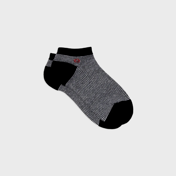 black and white stripe low socks