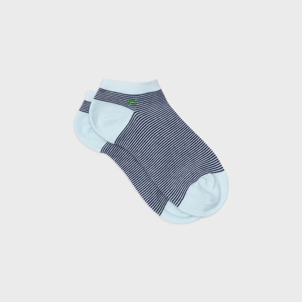 navy blue striped low socks