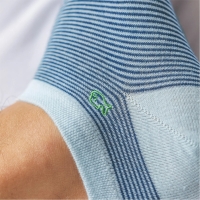 navy blue striped low socks