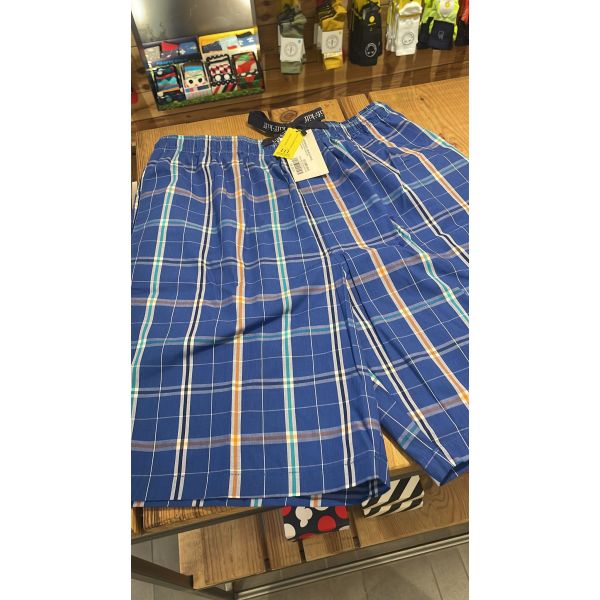 pijama curt quadres blau