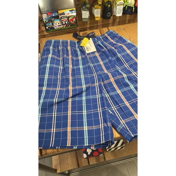 pijama curt quadres blau