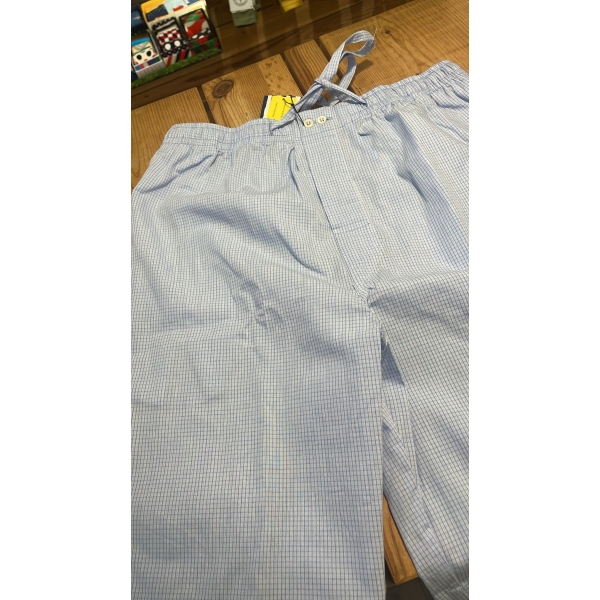 pijama curt quadres petits blau