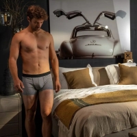 boxer dark herringbone