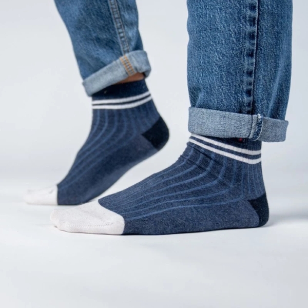 navy mid-cut socks