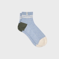 light blue mid-cut socks