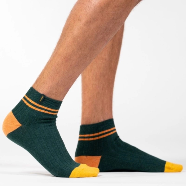green mid-cut socks