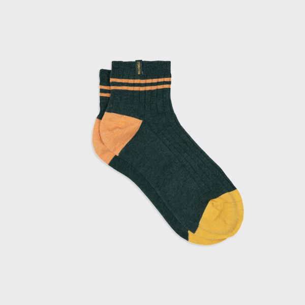 green mid-cut socks