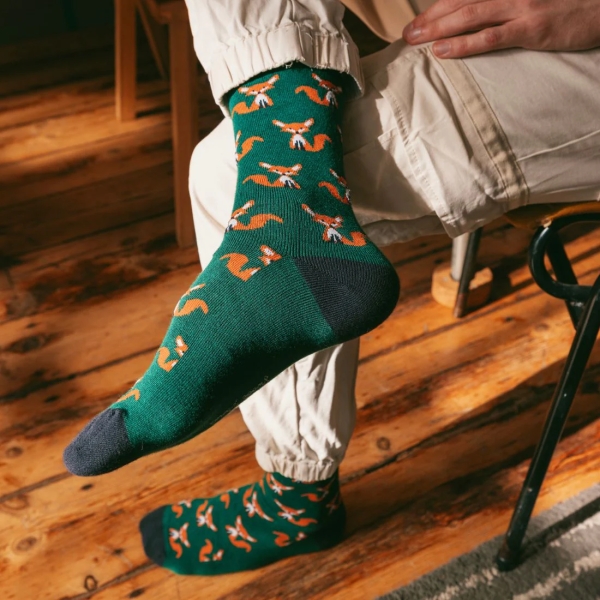 foxes bamboo socks