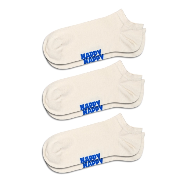 3-pack solid white low socks