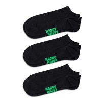 3-pack solid black low socks