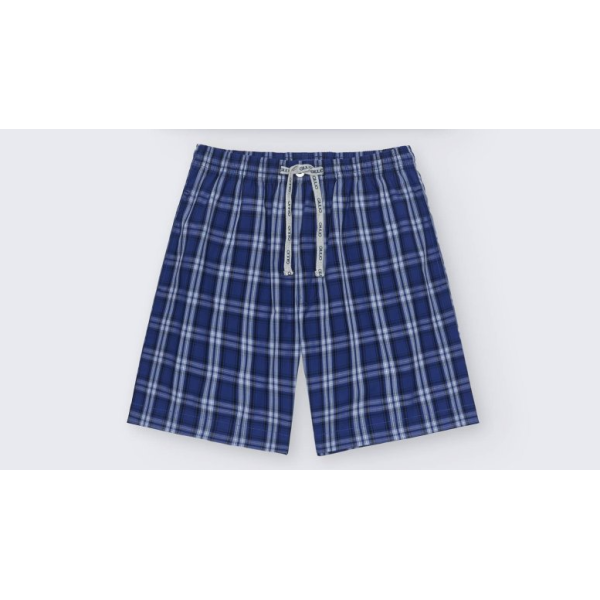 pijama curt quadres blau