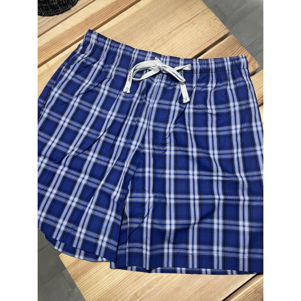 pijama curt quadres blau