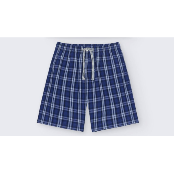 pijama curt quadres blau