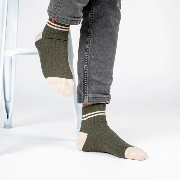 khaki mid-cut socks