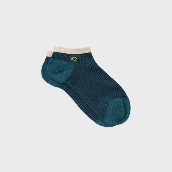 turquoise and navy stripe low socks