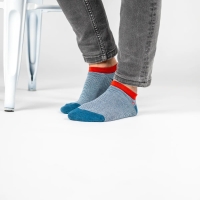 blue and white stripe low socks