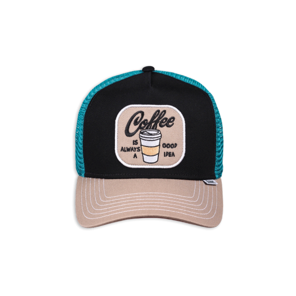 trucker cap food coffee
